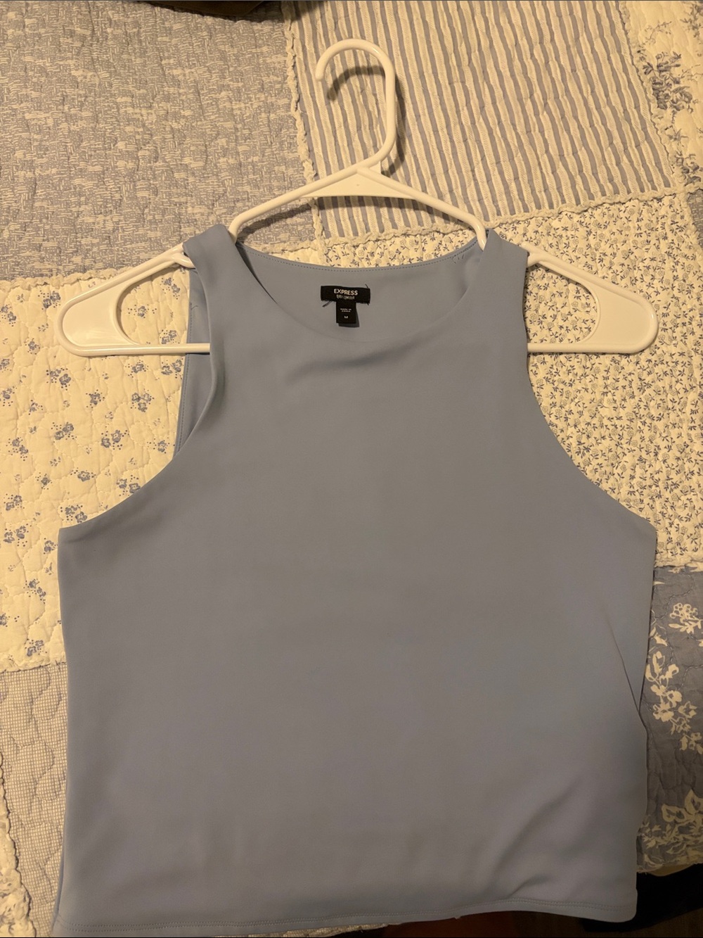 Express Pale Blue High Neck Tank